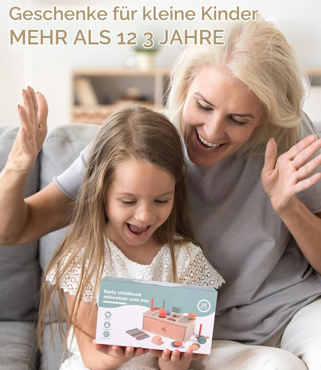 Montessori Spielzeug ab 3 Jahr,Holzspielzeug &amp; Steckspiel für Kinder ab 3 Jahre,Sortierspiel Sensori