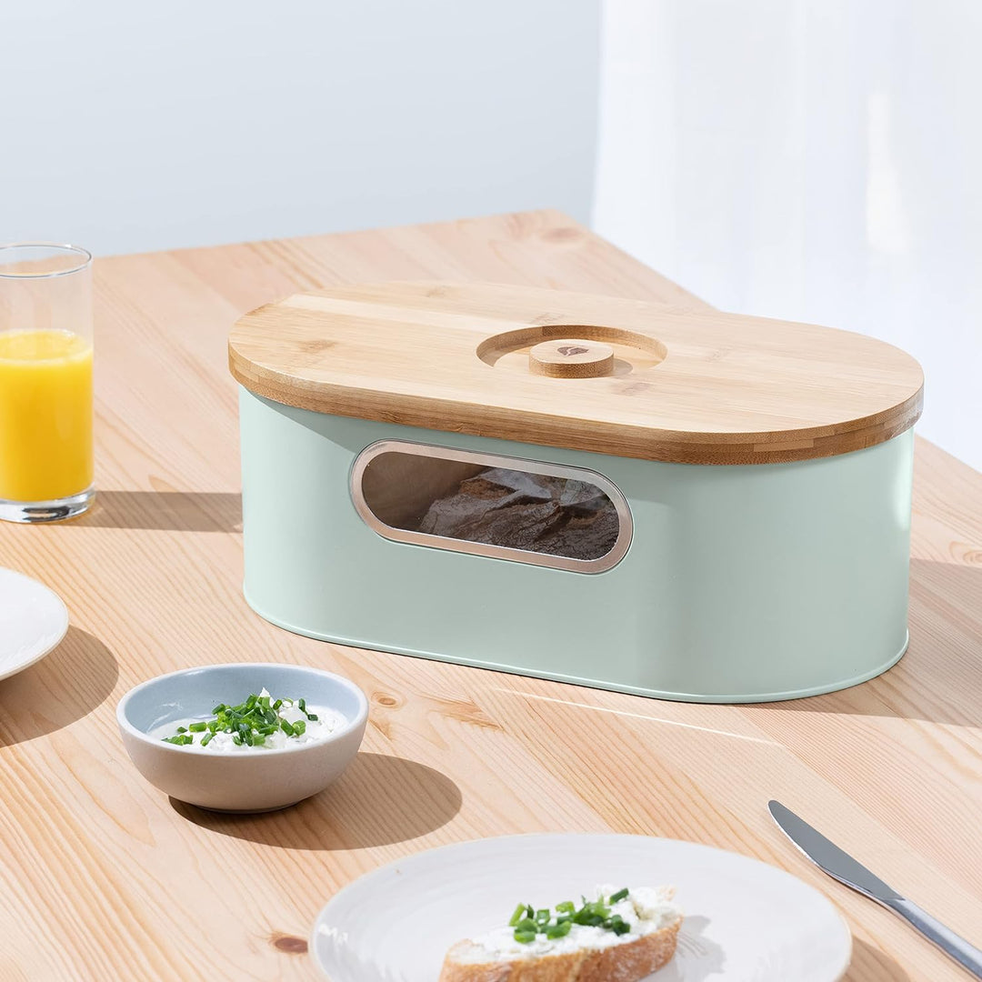 Navaris Brotkasten mit Deckel aus Holz - Brotbox zur Aufbewahrung inkl. Schneidebrett - Brottopf Küc