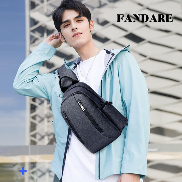 FANDARE Retro Brusttasche Sling Bag Sling Rucksack Schultertasche Crossbody Bag Business Umhängetasc