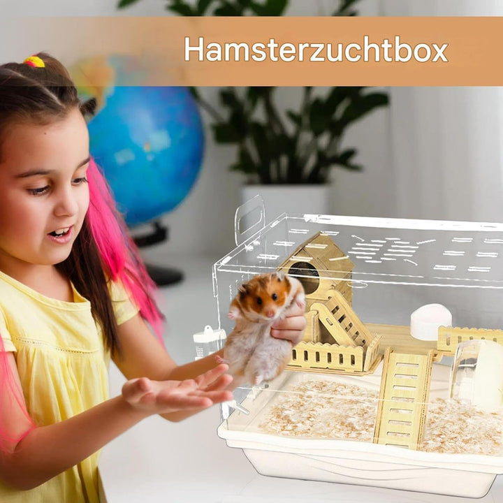Clear Hamster Cage, Hamster Cage | Hamster Lebensraum Haustier Beobachtung Tierkäfig,Atmungsaktives