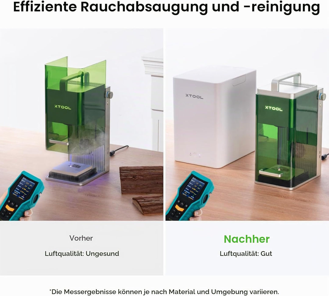xTool F1 Desktop Luftreiniger, Rauchabsauger mit 3 Schicht Filterung, Hepa Portable Air Purifier nur