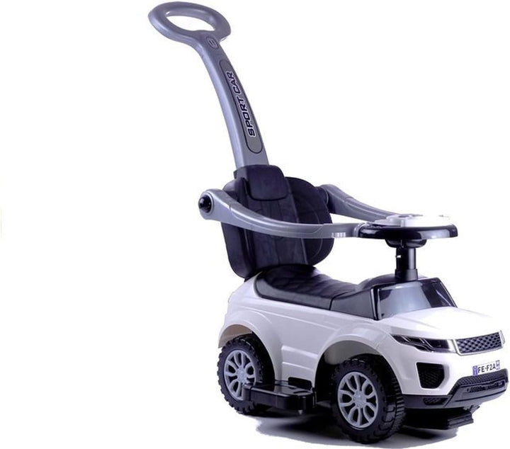 Lean Toys Rutschauto mit der Schiebestange 614W Weiss Rutschfahrzeug Kinderauto Rutscher