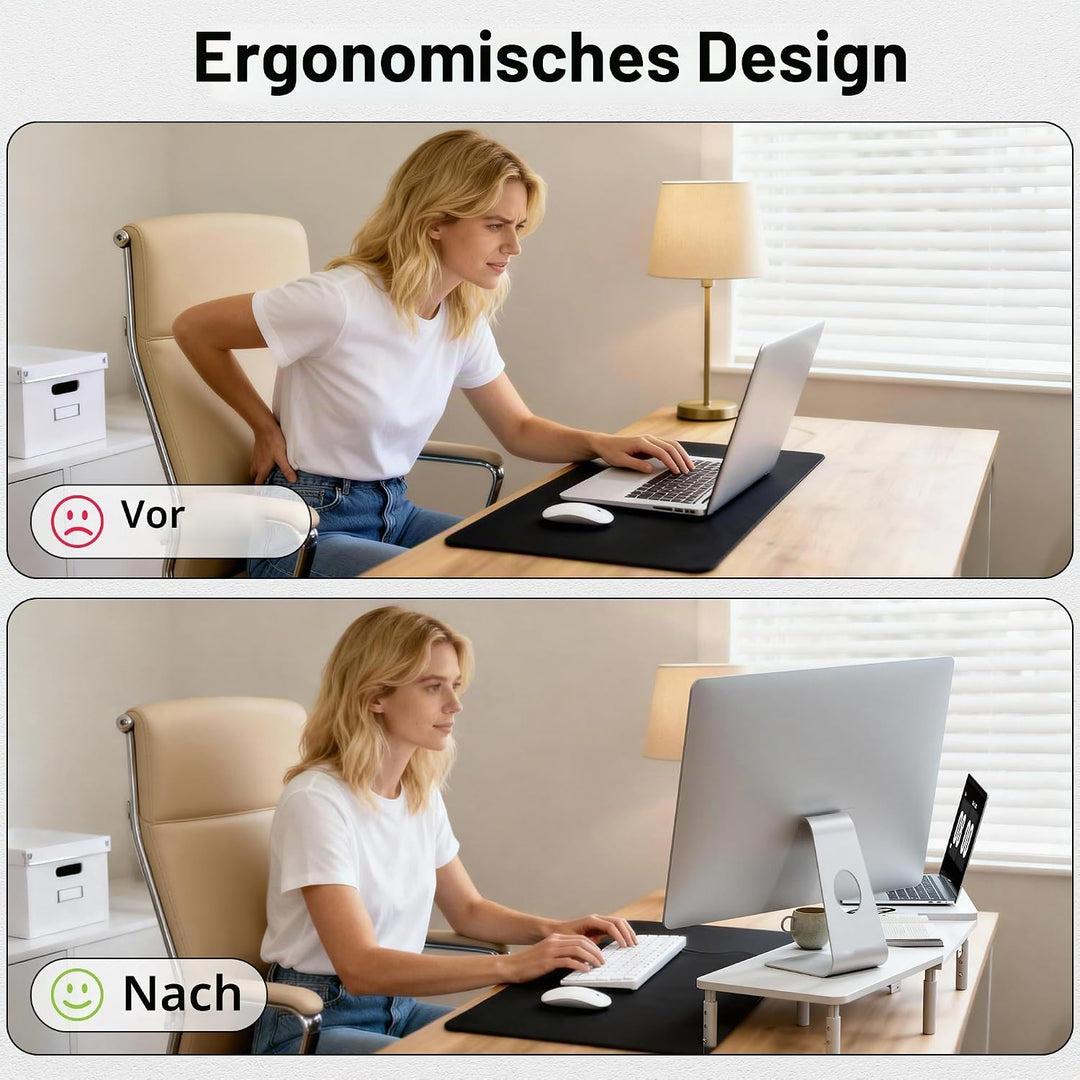 ETHU Dual Monitor Ständer, Höhenverstellbare Bildschirmerhöhung für 2 Monitore, Verstellbarer Monito