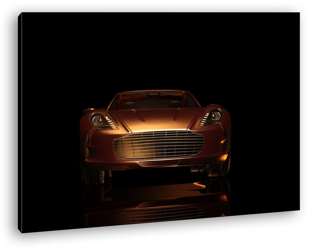 deyoli Dark Bronzefarbener Sportwagen Format: 80x60 als Leinwandbild, Motiv fertig gerahmt auf Echth