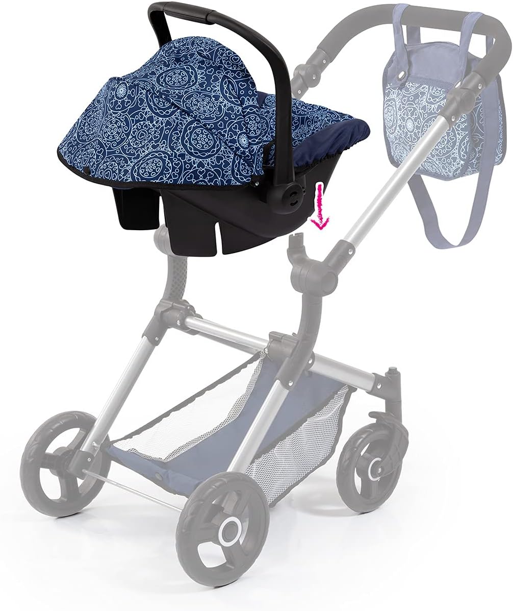 Bayer Design 67903AA Puppen-Autositz EasyGo, Puppenzubehör, passend zu Vario-Puppenwagen, mit Abdeck