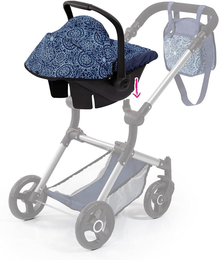 Bayer Design 67903AA Puppen-Autositz EasyGo, Puppenzubehör, passend zu Vario-Puppenwagen, mit Abdeck