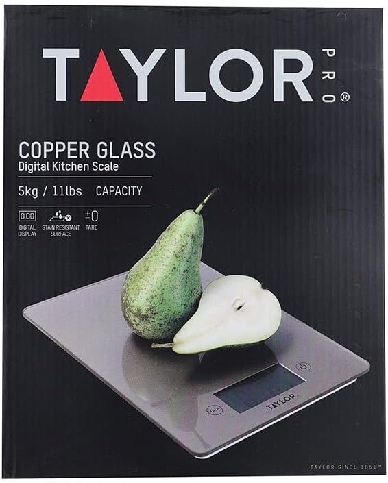 Taylor Pro, Digitale Küchenwaage für Lebensmittel mit Ultraschlankem Design, kompakt, Professionelle
