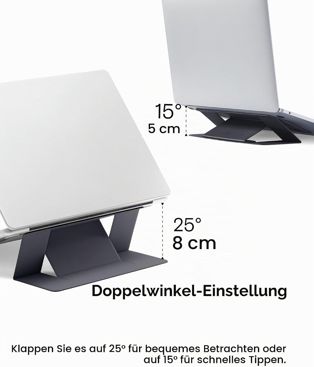MOFT Laptop Ständer, Faltbarer Laptopständer Notebook Ständer mit 2 einstellbaren Winkeln, Haltung V