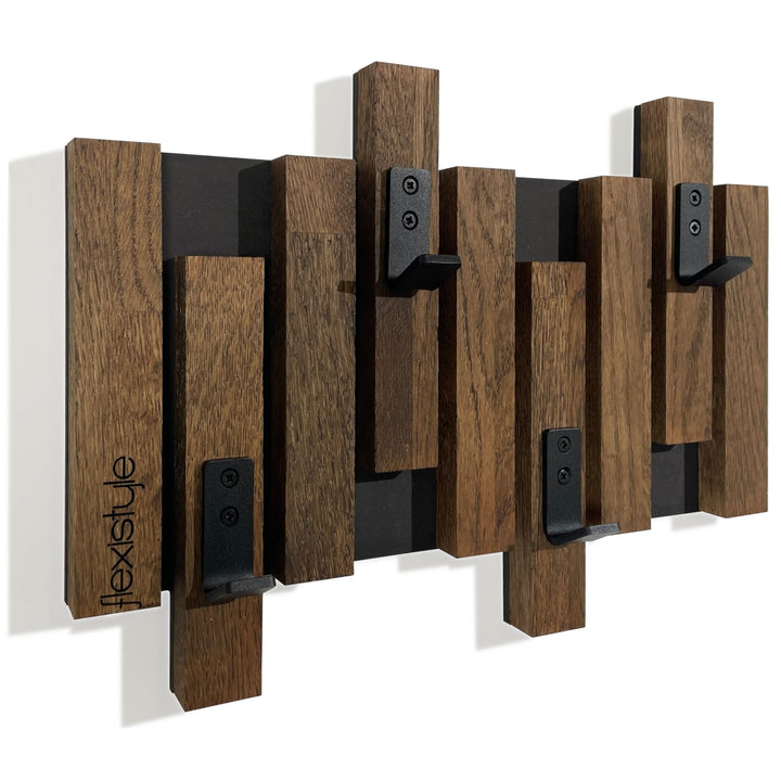 FLEXISTYLE Kleiderhaken Wand Wandgarderobe Flurgarderobe Garderobe Flur Holz Eiche design Lamellen p
