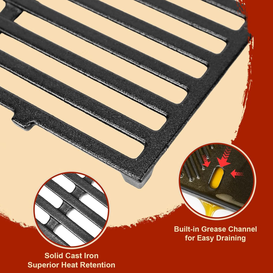 Denmay 7638 44,5 cm Grillrost & Grillplatte für Weber Spirit I & II 300 Serie (mit vorderen Brennerk