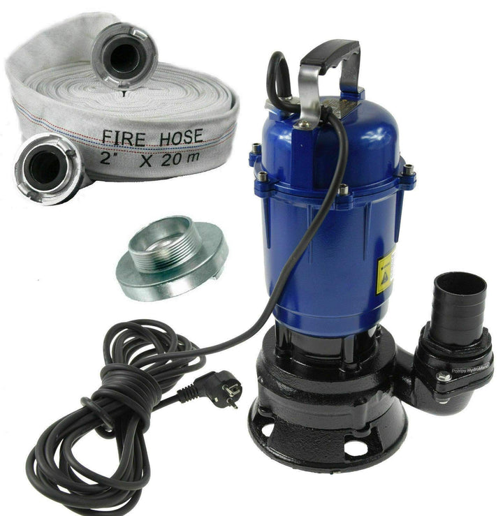 Fäkalienpumpe Tauchpumpe Schmutzwasserpumpe 550W 300l/min - 18000l/h mit 20m Bauschlauch C IBO MAGNU