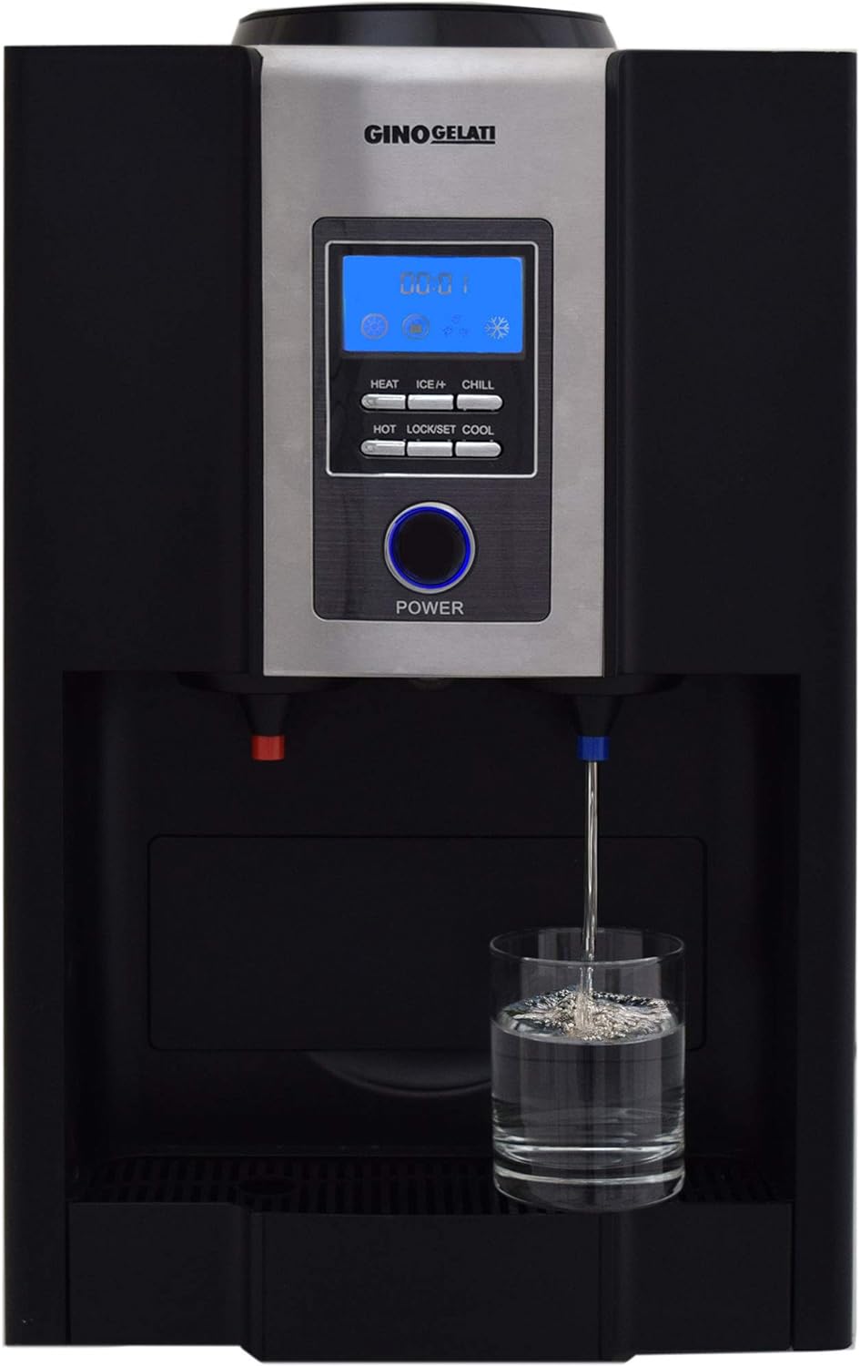 Gino Gelati GG-500W Digitaler Eiswürfelbereiter,(mit Heiss- und Kaltwasserfunktion, LCD Display)