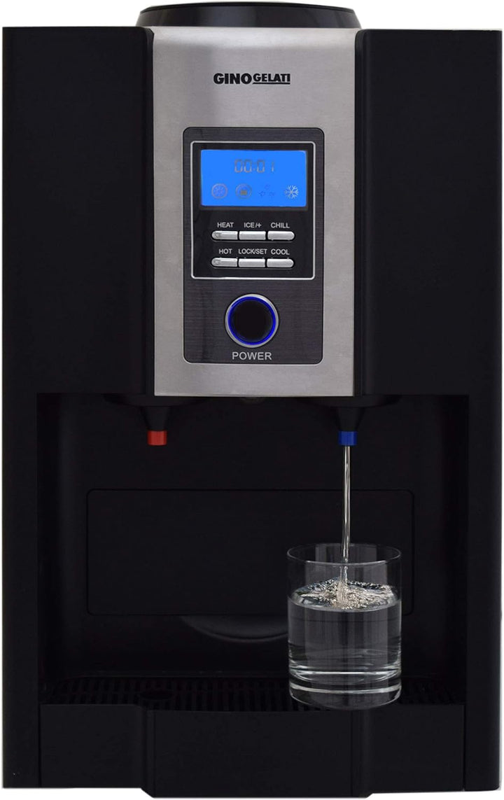 Gino Gelati GG-500W Digitaler Eiswürfelbereiter,(mit Heiss- und Kaltwasserfunktion, LCD Display)