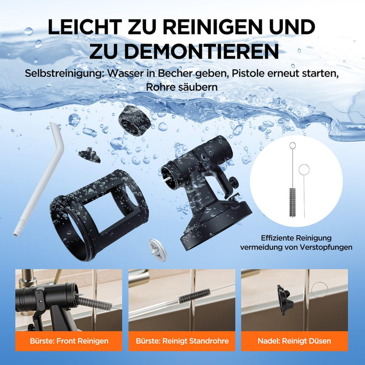 Litheli Farbsprühsystem, Farbsprühgerät mit bürstenloser Motor, mit 3 Sprühmuster und 4 Düsen, inklu