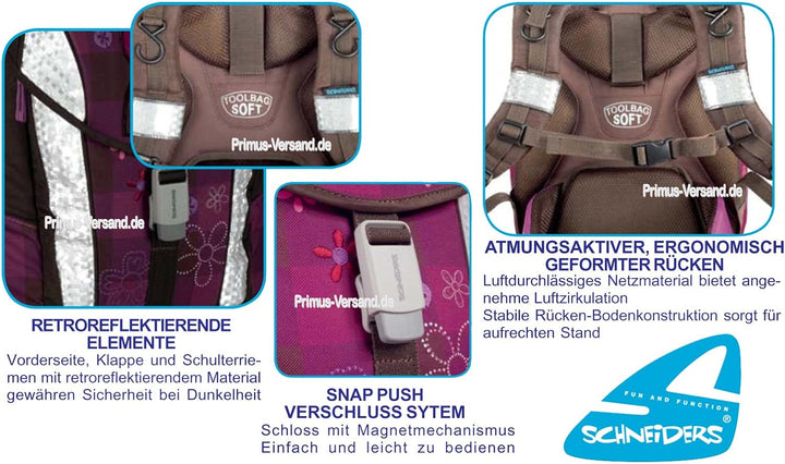 Schneiders Together Forever - Horse Pferd - TOOLBAG Soft Schulranzen-Set 5tlg. mit FEDERMAPPE - 7841