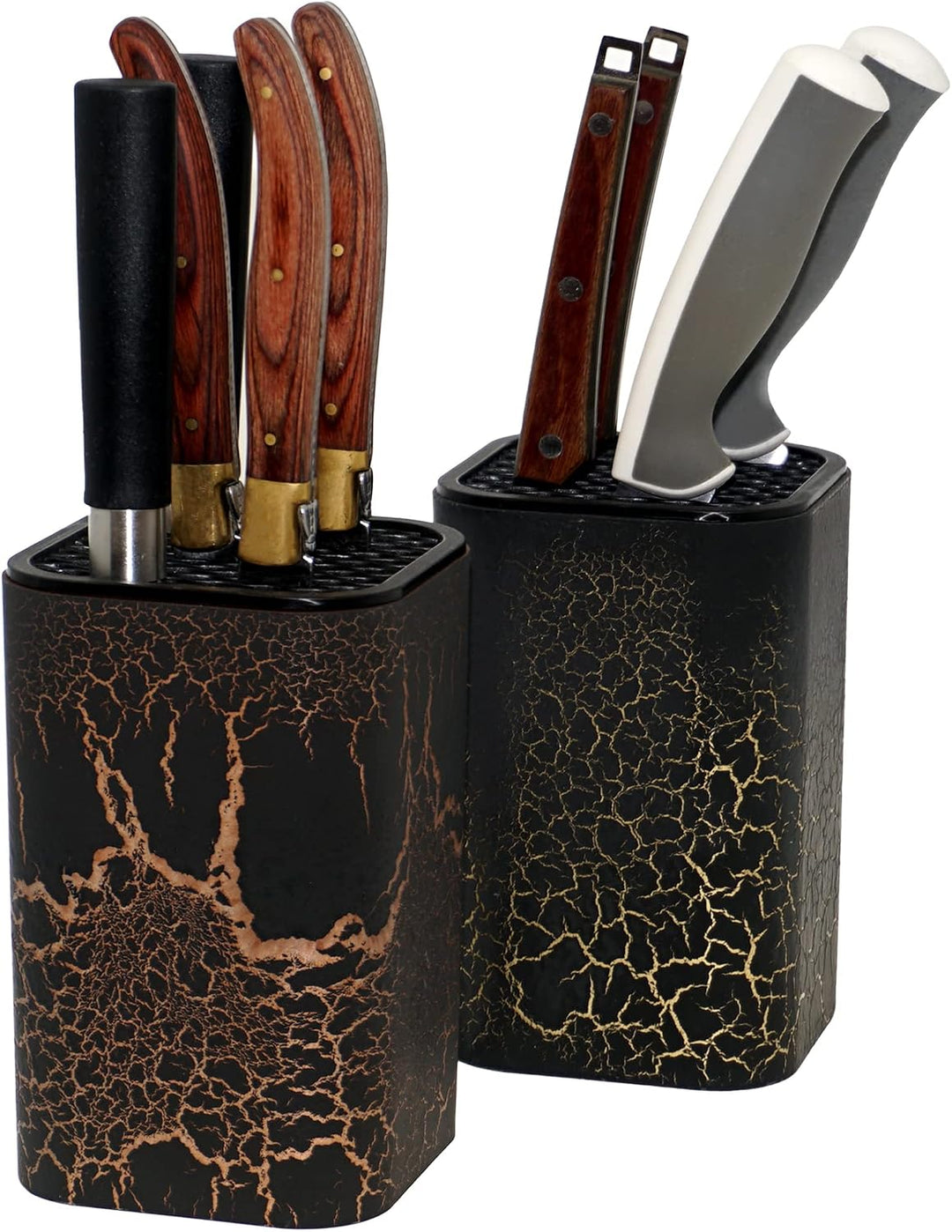 Lashuma Universal Messerblock 9x9x14 cm, Messerhalter Design: Rost, Utensilien Halter Kunststoff, Ro
