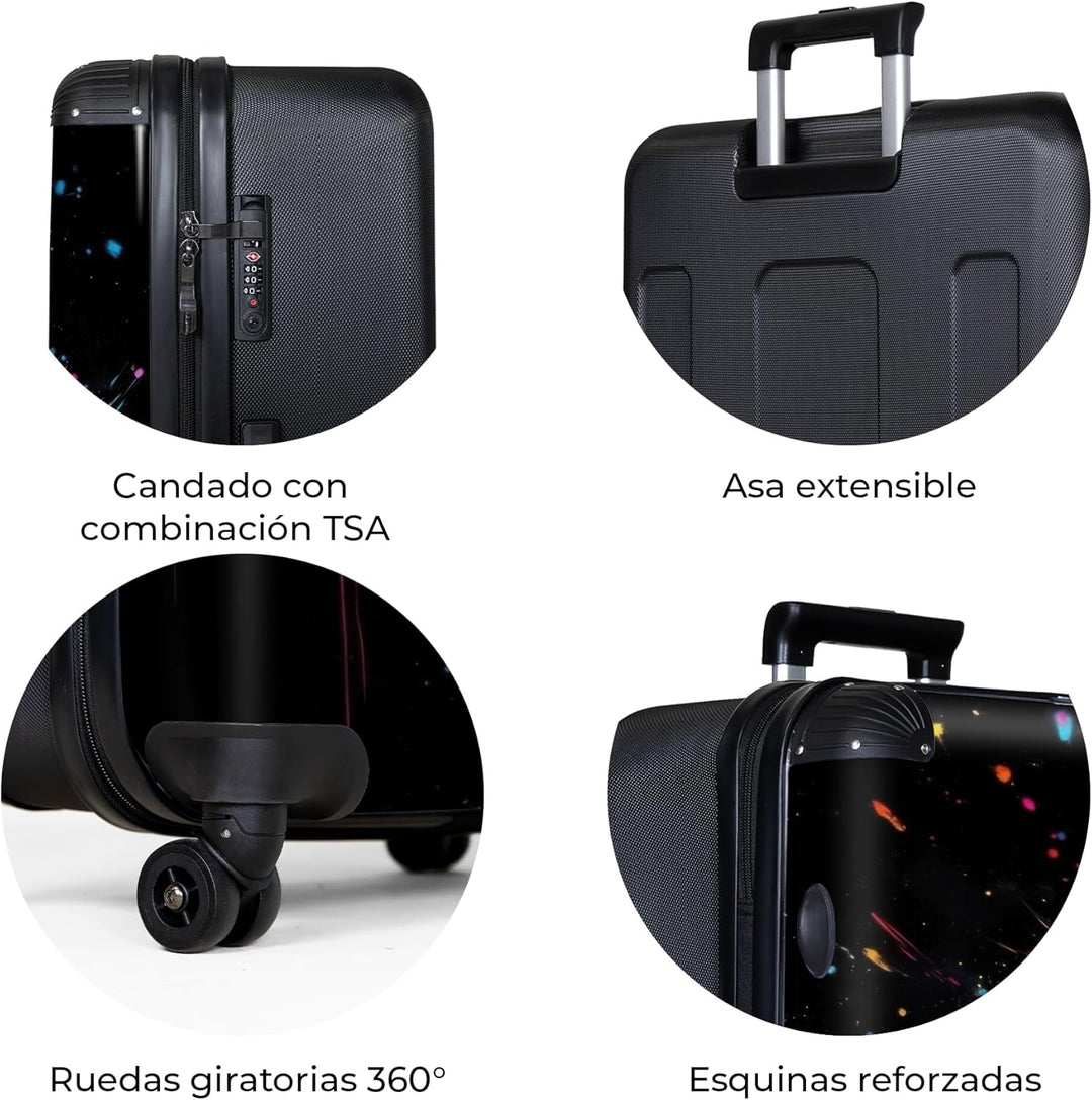 NoBoringSuitcases.com® Koffer XL Gross 77x51.5x28 cm Reisekoffer mit 4 Rollen Leicht Trolley Hartsch