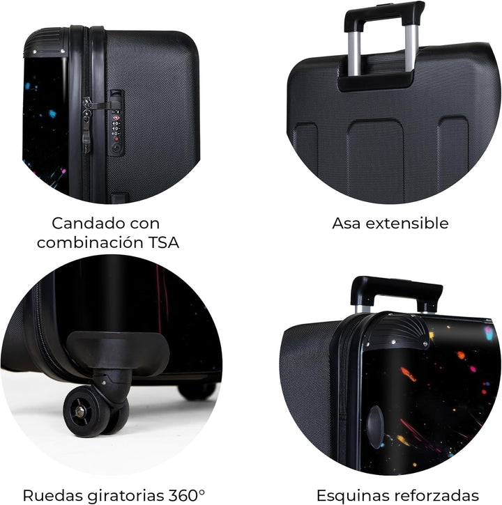 NoBoringSuitcases.com® Koffer XL Gross 77x51.5x28 cm Reisekoffer mit 4 Rollen Leicht Trolley Hartsch