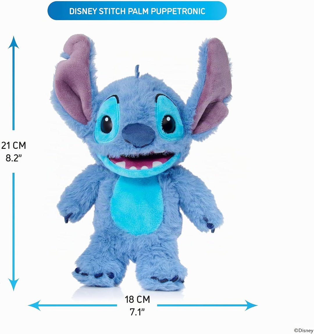 Wow! Stuff Disney Stitch Palm Puppetronic Feature Plüsch, interaktives Plüschtier, sprechendes Plüsc