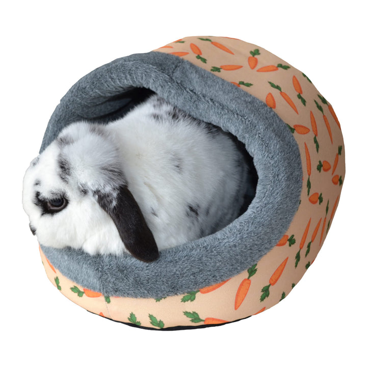 Rosewood 19614 Snuggles Hauben-Plüschbett Mit Karotten-Print Für Kaninchen, Meerschweinchen, Frettch