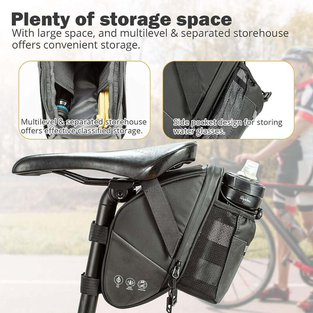UBORSE Fahrrad Satteltasche Wasserdicht Fahrradsatteltasche mit Flaschenhalter Reflektierend Fahrrad