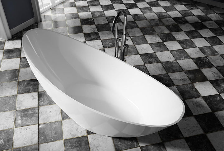 BERNSTEIN Freistehende Badewanne aus Sanitäracryl Standbadewanne Wanne mit Doppelwandiger Konstrukti