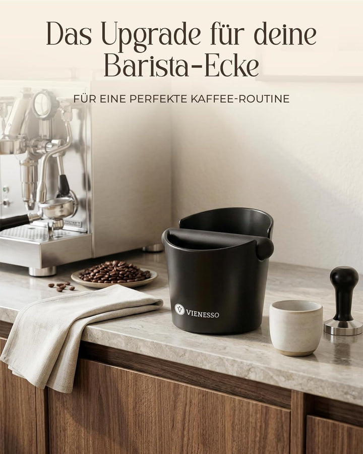 Abklopfbehälter für Siebträger | geräuschdämpfende Espresso Knock Box für Kaffeesatz – rutschfester