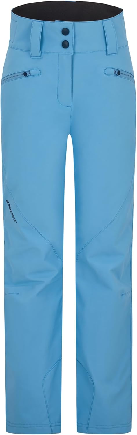 Ziener Mädchen Ski-Hose, Schnee-Hose | wasserdicht, Winddicht, warm Alin 104 Morning Blue, 104 Morni