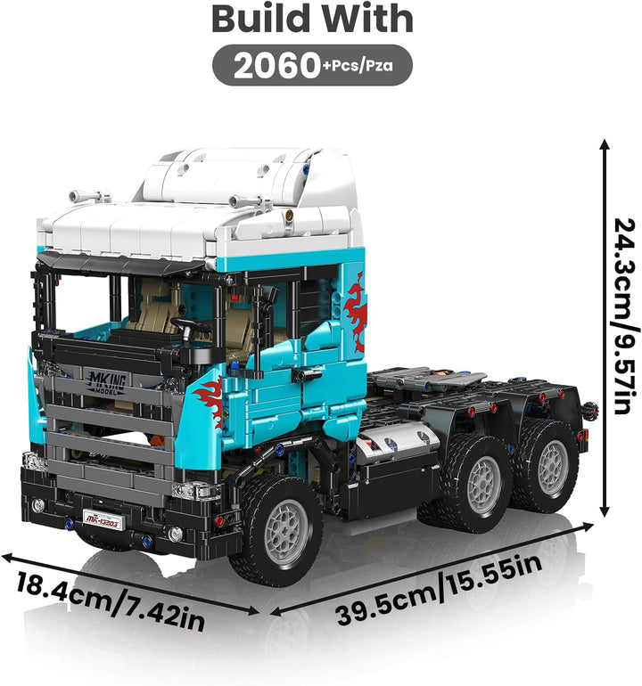 Mould King RC Traktor LKW Bausatz, Sattelschlepper Modell für Jungen ab 14 Jahren, 13203 realistisch