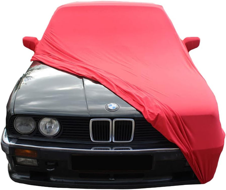 Indoor Autoabdeckung kompatibel mit BMW 3-Series (E30) mit Spiegeltaschen SUPER Soft Stretch