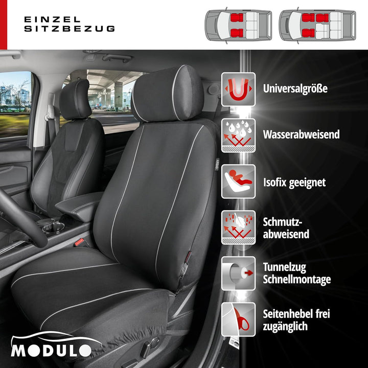 Walser Auto-Sitzbezug Modulo, Universaler Vordersitzbezug, Universal Auto-Schonbezug für Normalsitze