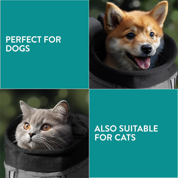 Navaris Rucksack für Hund oder Katze bis 7 kg - gepolsterter Hunderucksack Katzenrucksack - 37 x 33
