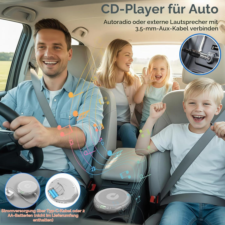 CD Player Tragbar: KOVCDVI Tragbarer CD-Player mit LCD-Display, Unterstützt CD-R/CD-RW/MP3-Wiedergab