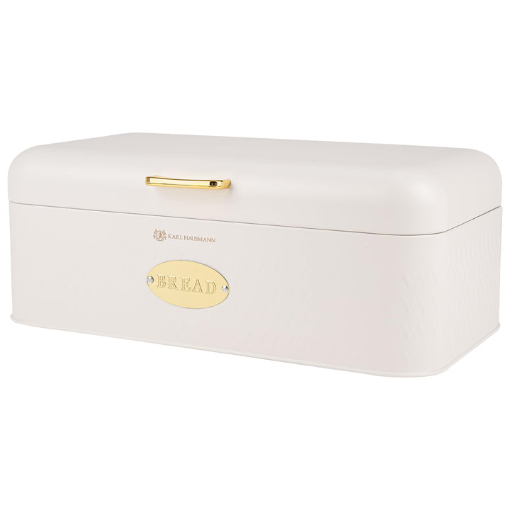 Brotkasten Gross Metall Weiss - 42,5x23x16,5 cm - Brotbox - Bread Box mit Griff - Brotkästen Edelsta