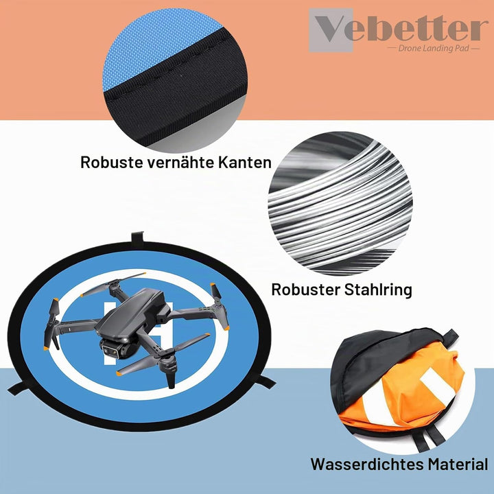 Drone Landing Pad, Tragbare Faltbare Landing Pads,Wasserdicht Doppelseitig Drohnen Landeplattform,Un