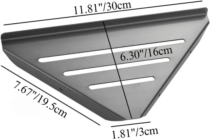 Biutimarden 30CM Schwarz Duschregal Ohne Bohren Eckablage Badregal Selbstklebende SUS304 Edelstahl D
