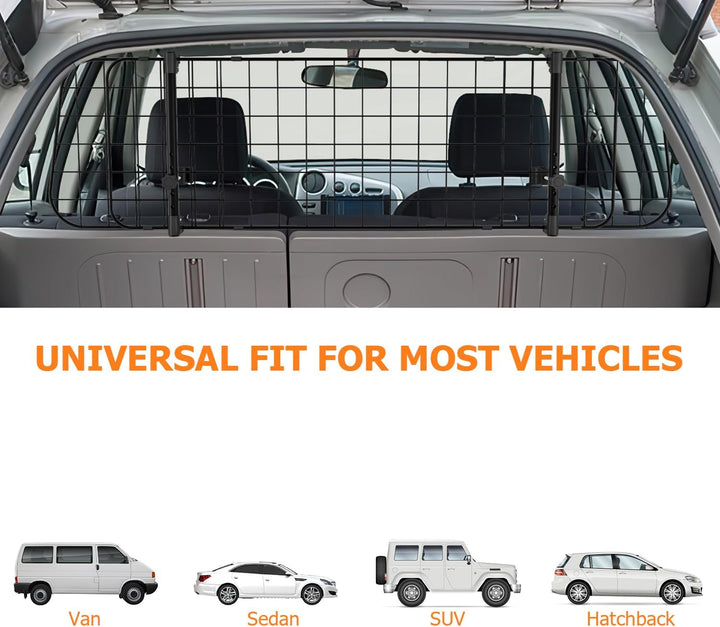 Hundegitter Auto, Autoschutzgitter Verstellbare Breite, Kopfstützen-Hundegitter mit Sicherheitsgurt