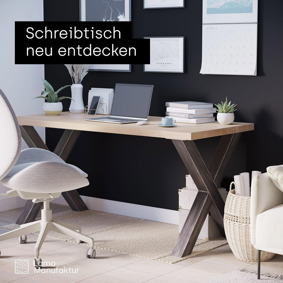 LAMO Manufaktur Tischbeine für Esstisch | Schreibtisch, Mark Light | Vierkantprofil 60x60 mm, Tischg