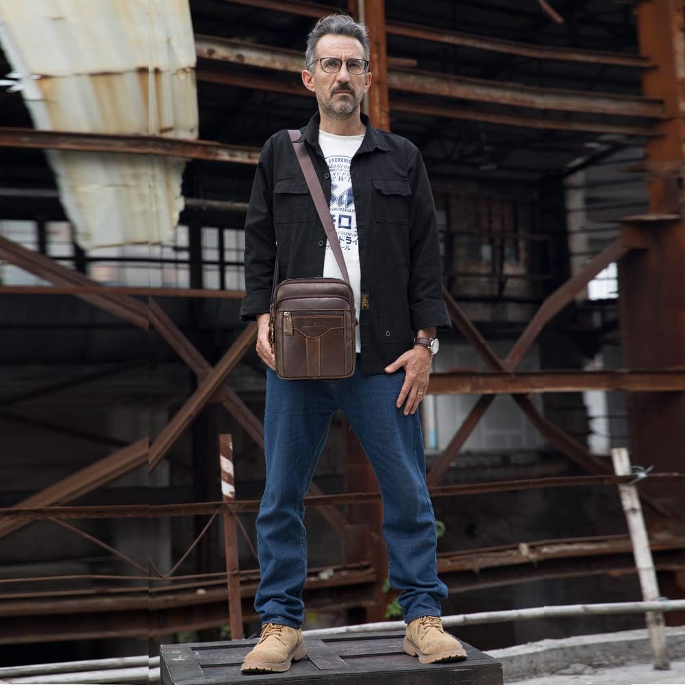 Herren Schultertaschen business Freizeit Henkeltaschen echtleder vintage Handtaschen Einheitsgrösse