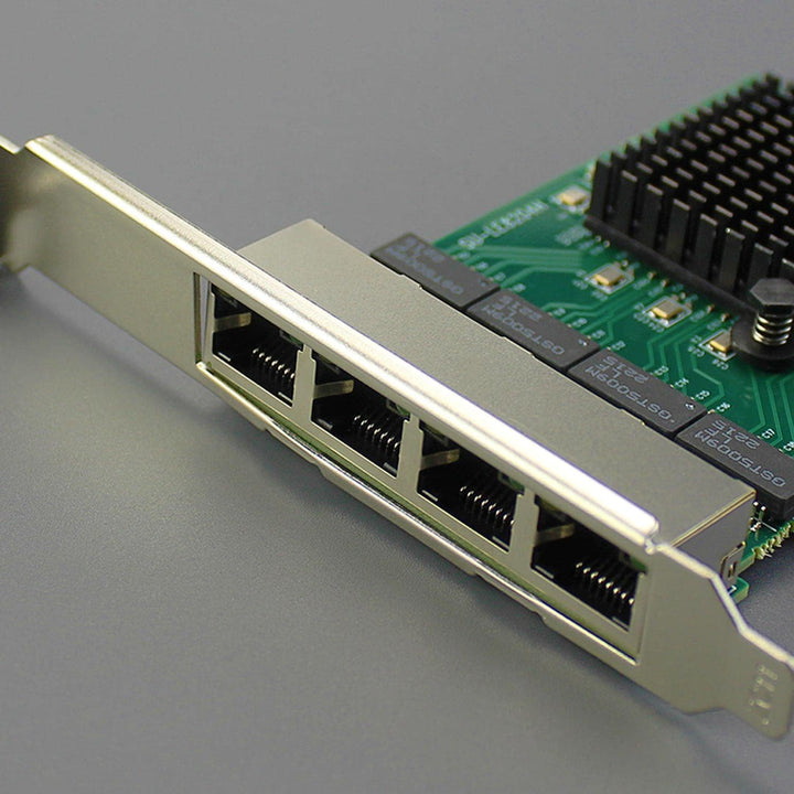 GLOTRENDS LE8204 4-Port Gigabit PCIe Ethernet Netzwerkkarte, 4 x RTL8111H Chip, 4 x RJ45 LAN Port, P