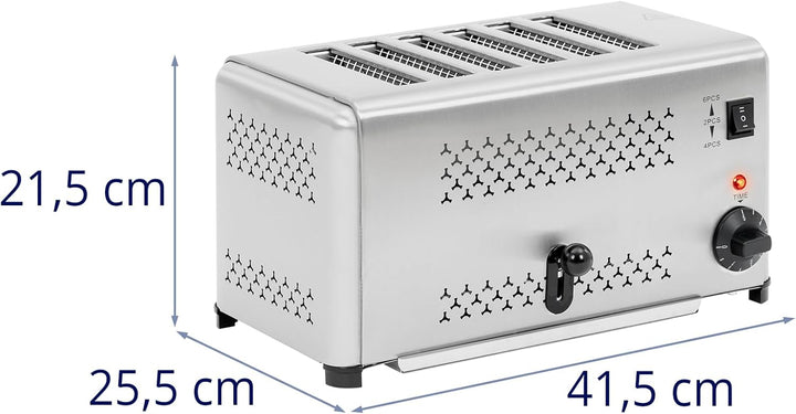Royal Catering Gastronomie-Toaster für 6 Scheiben 2500 W 5-min-Timer herausnehmbare Krümelschublade