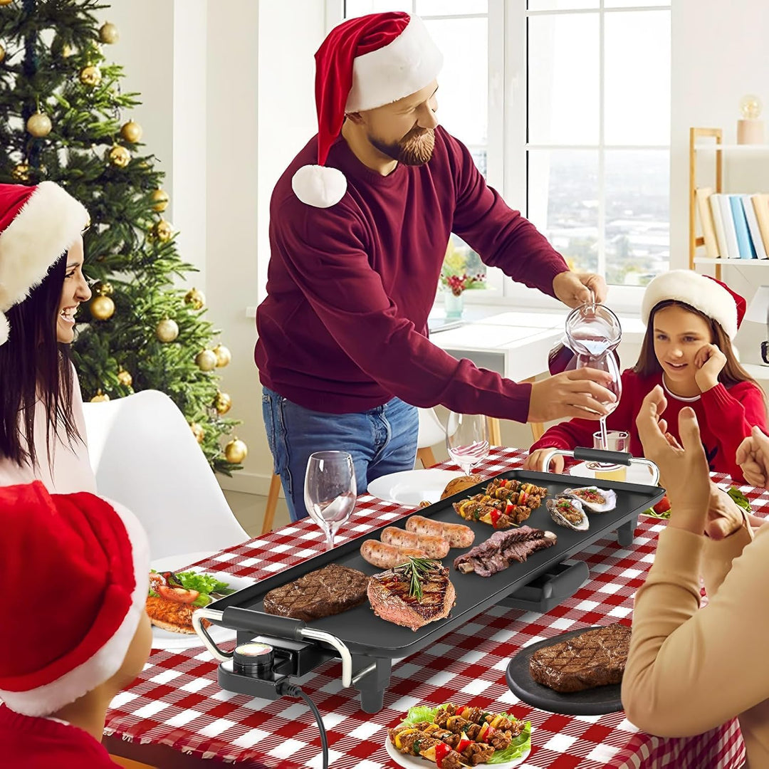 GOPLUS Elektrische Tischgrill, Teppanyaki Grill für 6-8 Personen, Elektrogrill mit 4 einstellbarer T