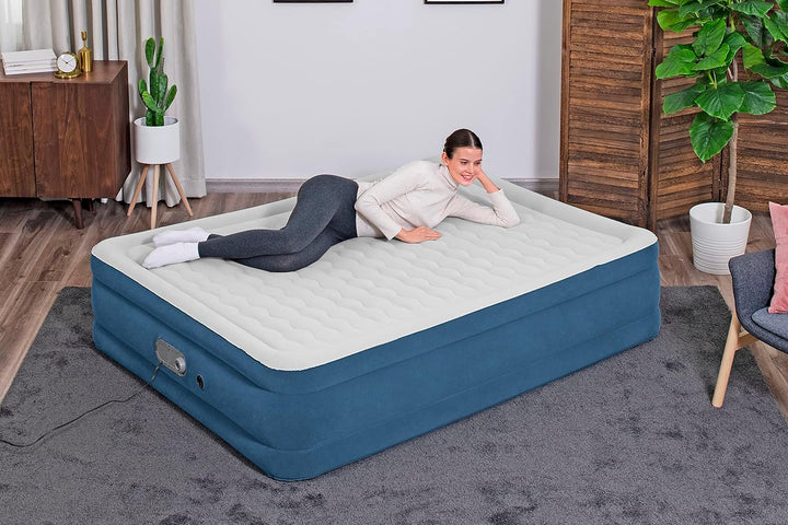 Bestway AlwayzAire Luftbett mit integrierter Doppelpumpe Double XL/Mid 203 x 152 x 46 cm, Grau