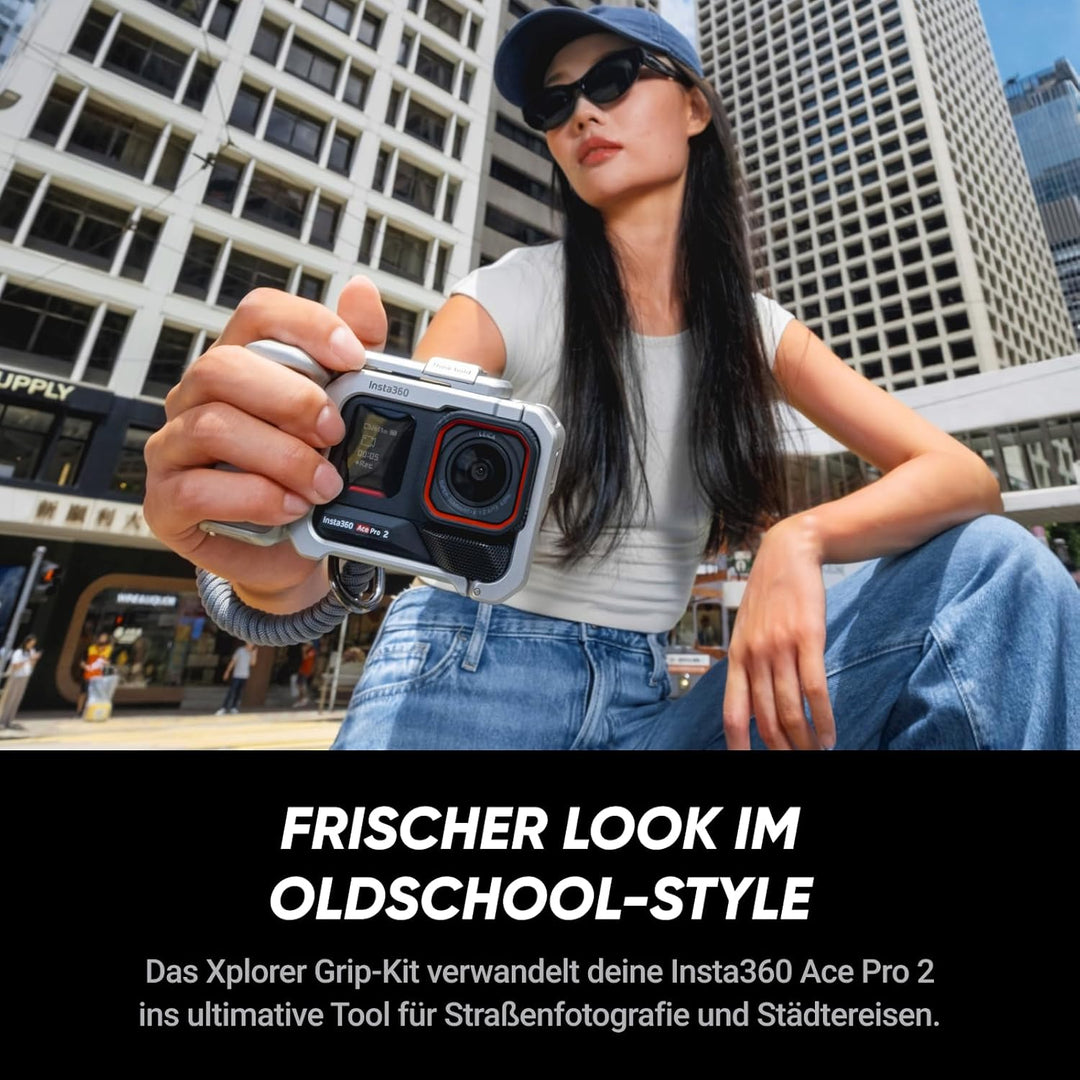 Insta360 Ace Pro 2 Xplorer-Bundle Mondsilber – wasserdichte 8K Action-Kamera mit Leica entwickelt, 1