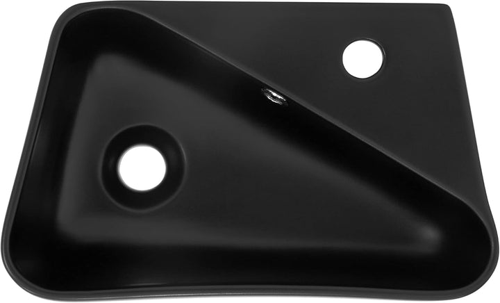 ML-Design Waschbecken Keramik Schwarz 45x27x13 cm Eckig inkl. Ablaufgarnitur, Hahnloch rechts, Wandm