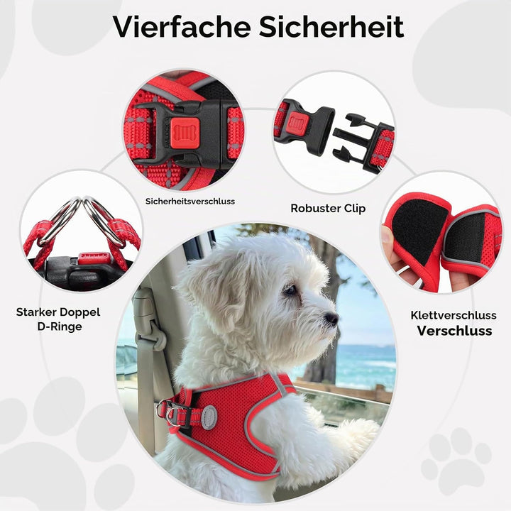 Joytale Hundegeschirr Kleine Hunde, Reflektierend Weich Gepolstert Geschirr, Air-Mesh Brustgeschirr