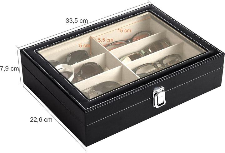 CO-Z Brillenbox Brillenaufbewahrung Brillen Aufbewahrungsbox Sonnenbrillen Case von 8 Brillen Sonnen