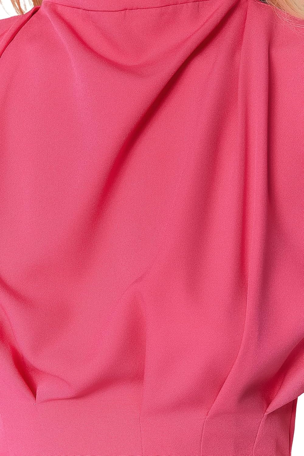 TRENDYOL Frau Midi Basic Slim Fit Webstoff Kleid 38 Fuchsia, 38 Fuchsia