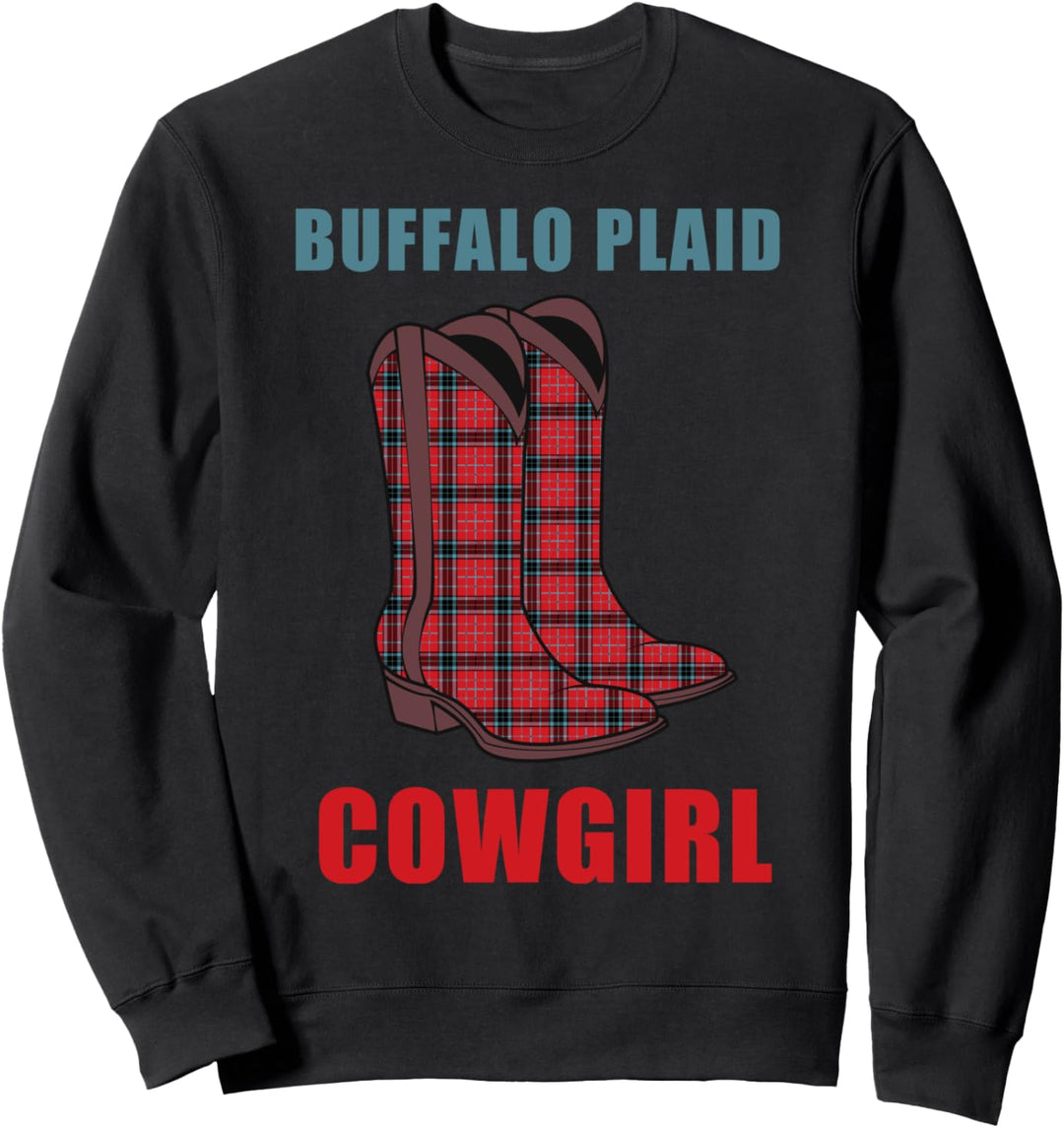 Kariertes Cowgirl Rot Schwarz Stiefel Winter Pride Sweatshirt