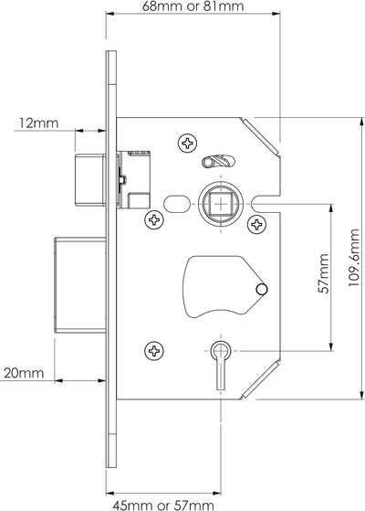 Yale Locks PM550PB65 5 Lever Mortice Sash Lock 64mm 2.5-inch - Polished Brass Finish Messing-finish